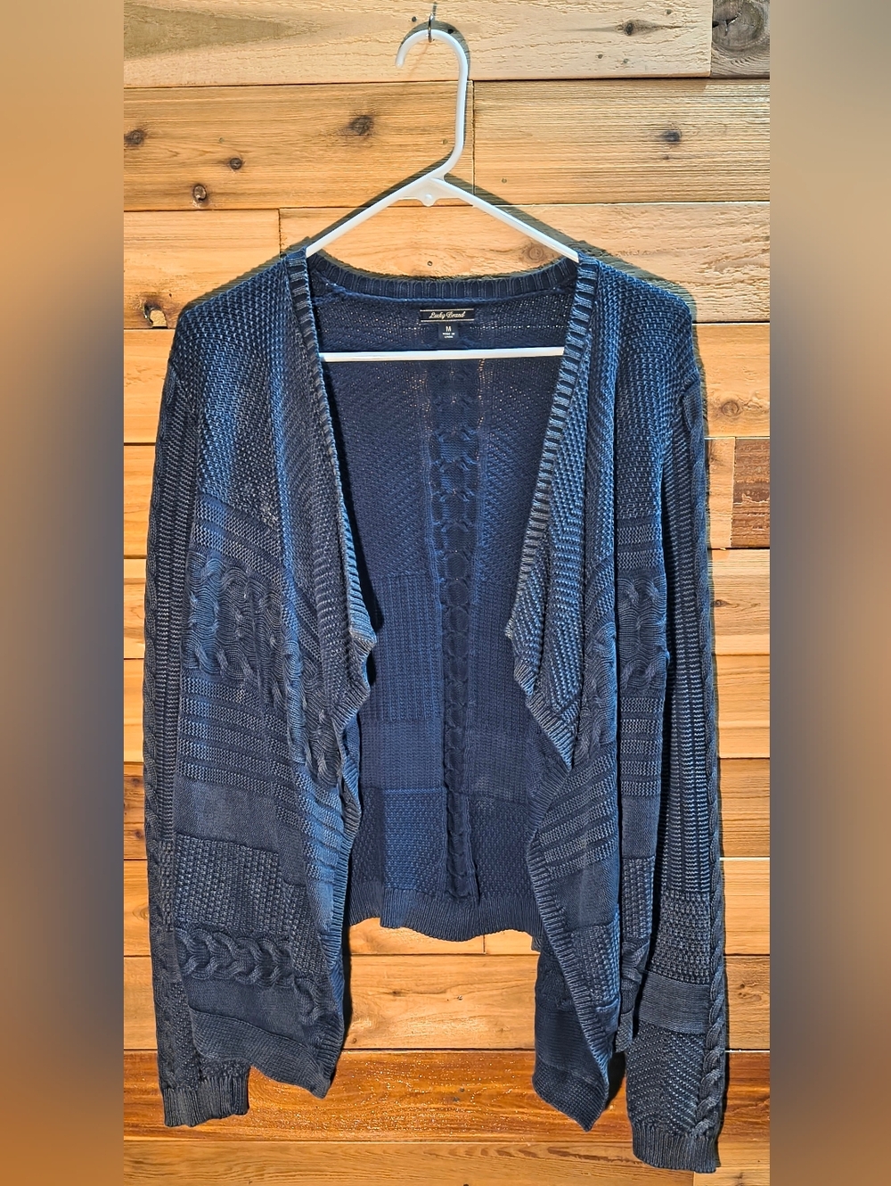 Open-Front Knit Cardigan By Lucky Brand - Size M - Navy Blue Color